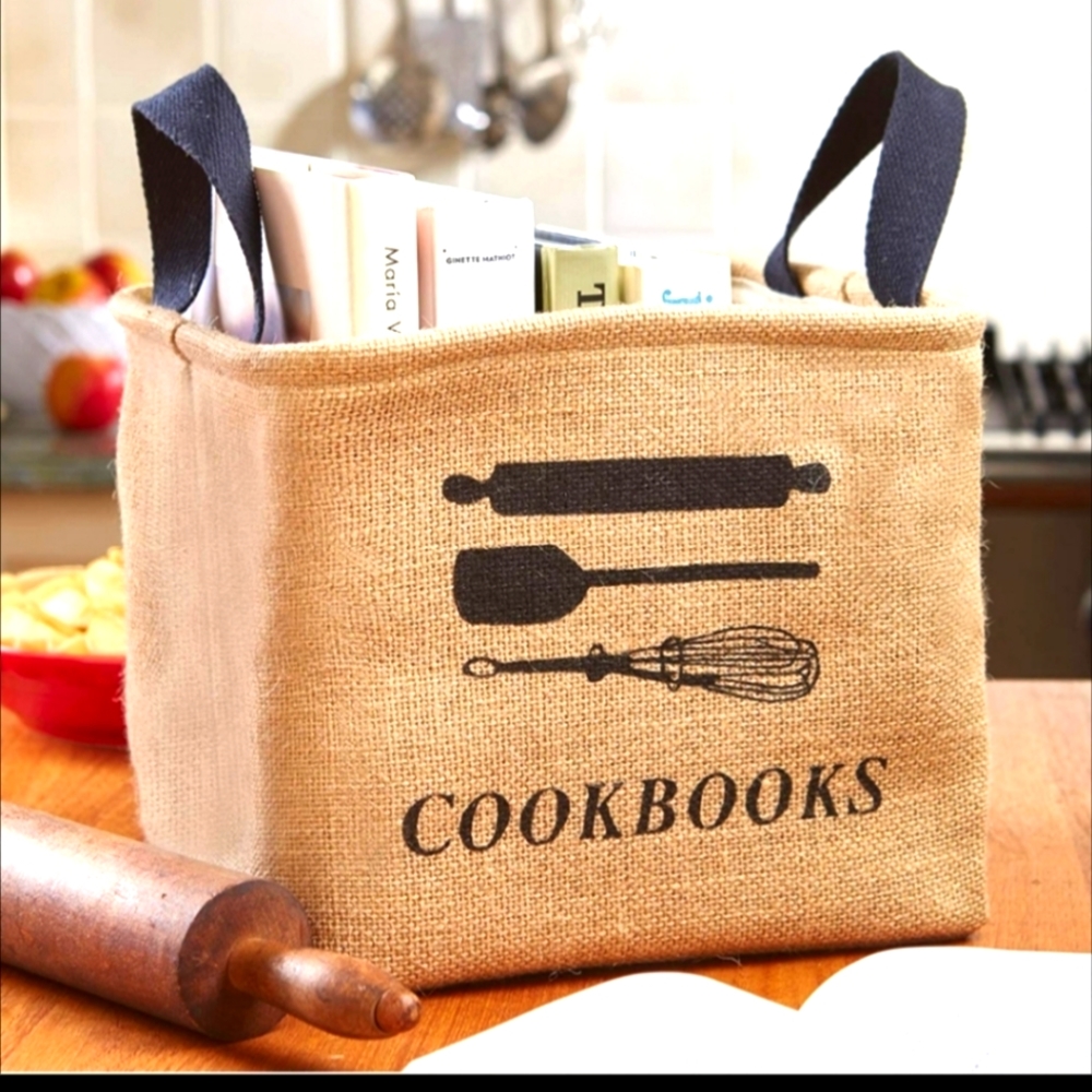 Basket with Handles for Cookbooks